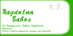 magdolna babos business card